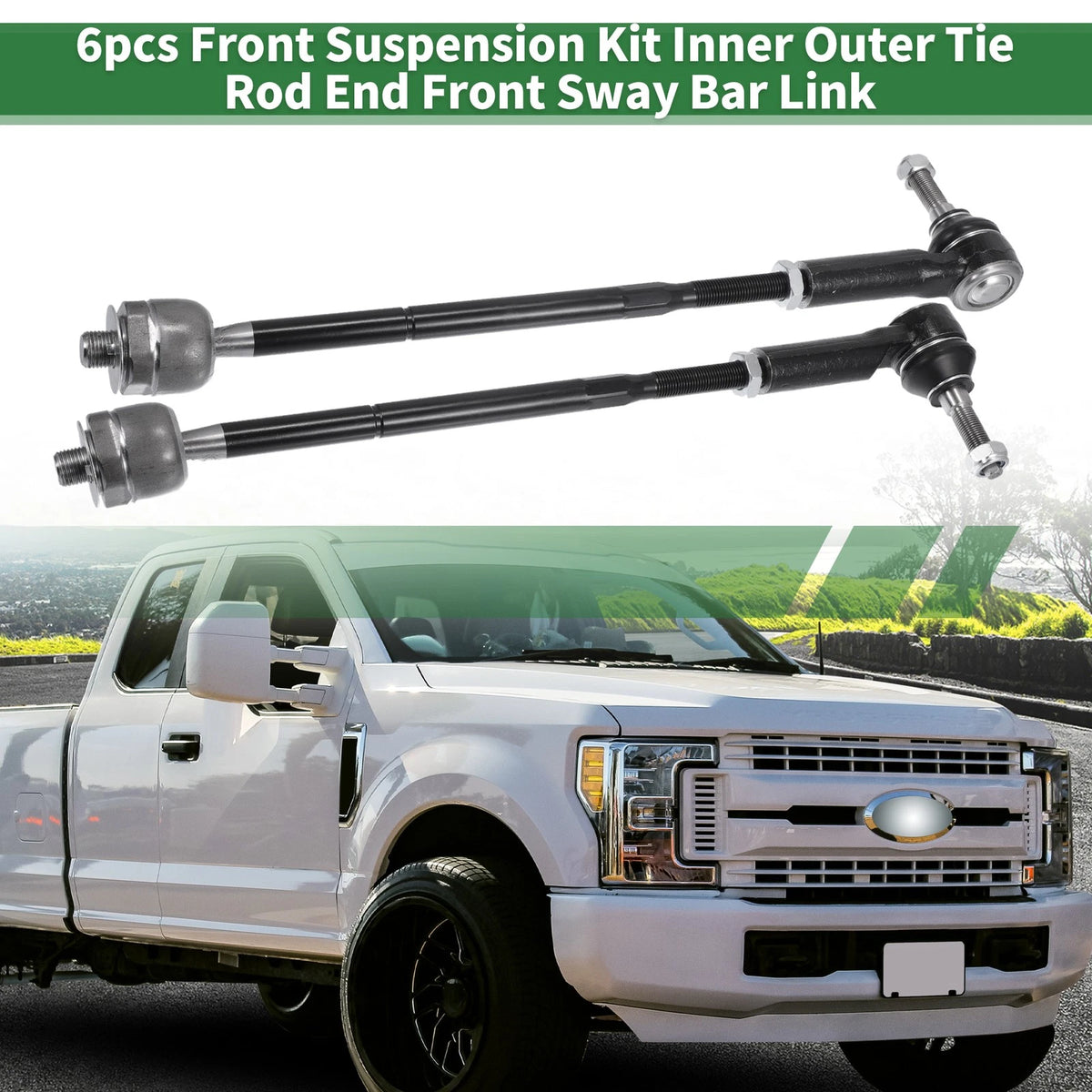 6pcs Front Suspension Kit Tie Rod End Sway Bar Link for Ford Mustang (2011–2014)