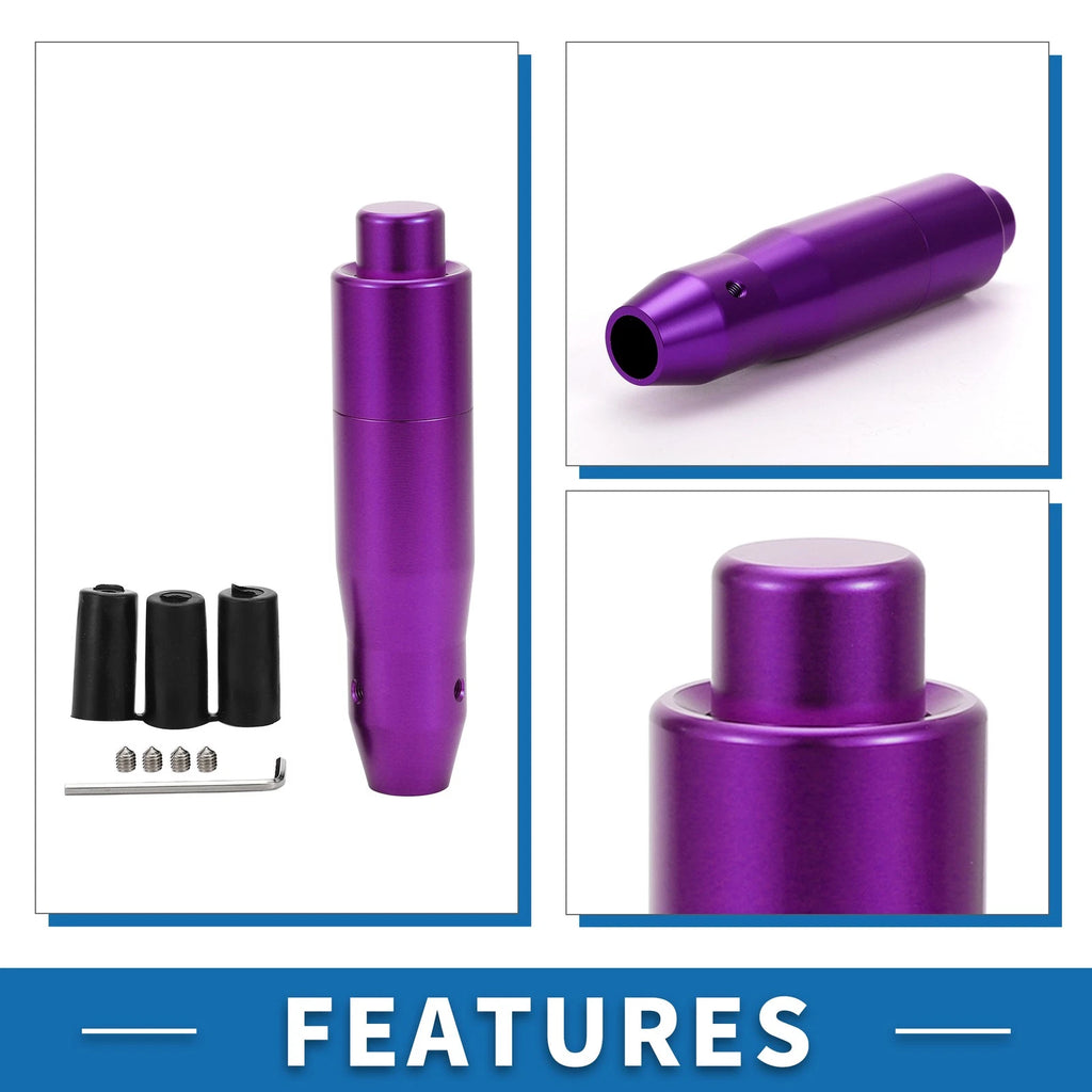 Shift Knob with 3 Adapters for Universal Vehicles (14.5cm, Purple)