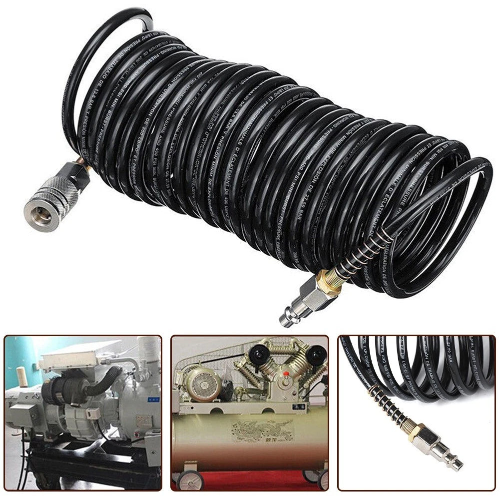 25ft Black Air Compressor Hose Line for Various Uses