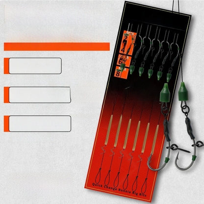 Set of 6 Carp Hooks for Ronnie Rig (22cm Line)