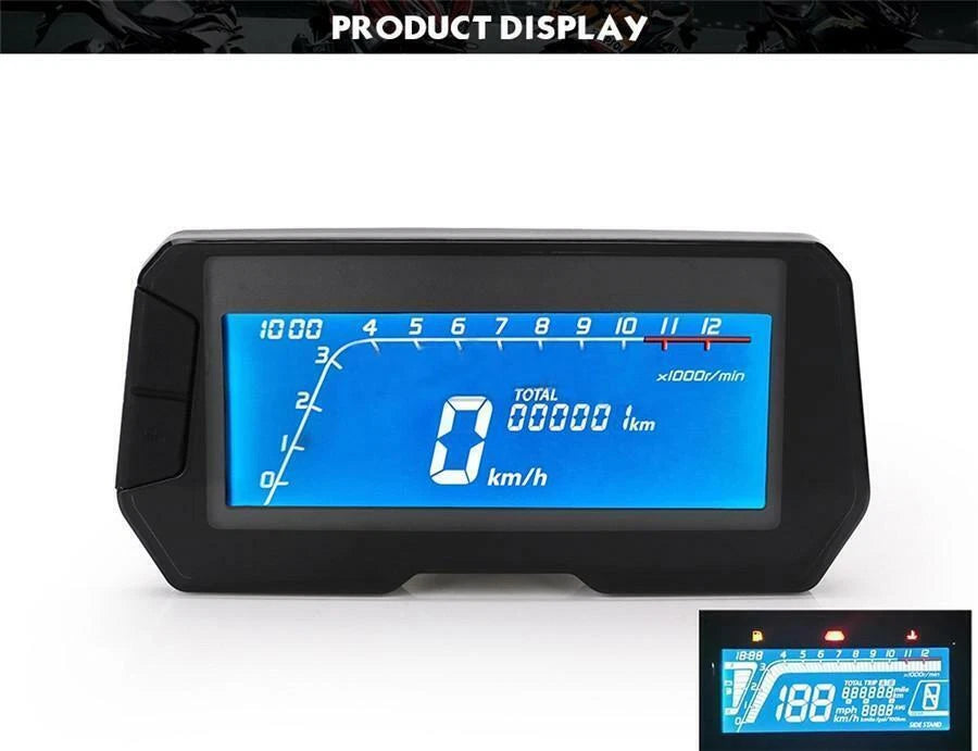 12V Digital Speedometer Odometer for Motorcycle ATV Scooter Moped
