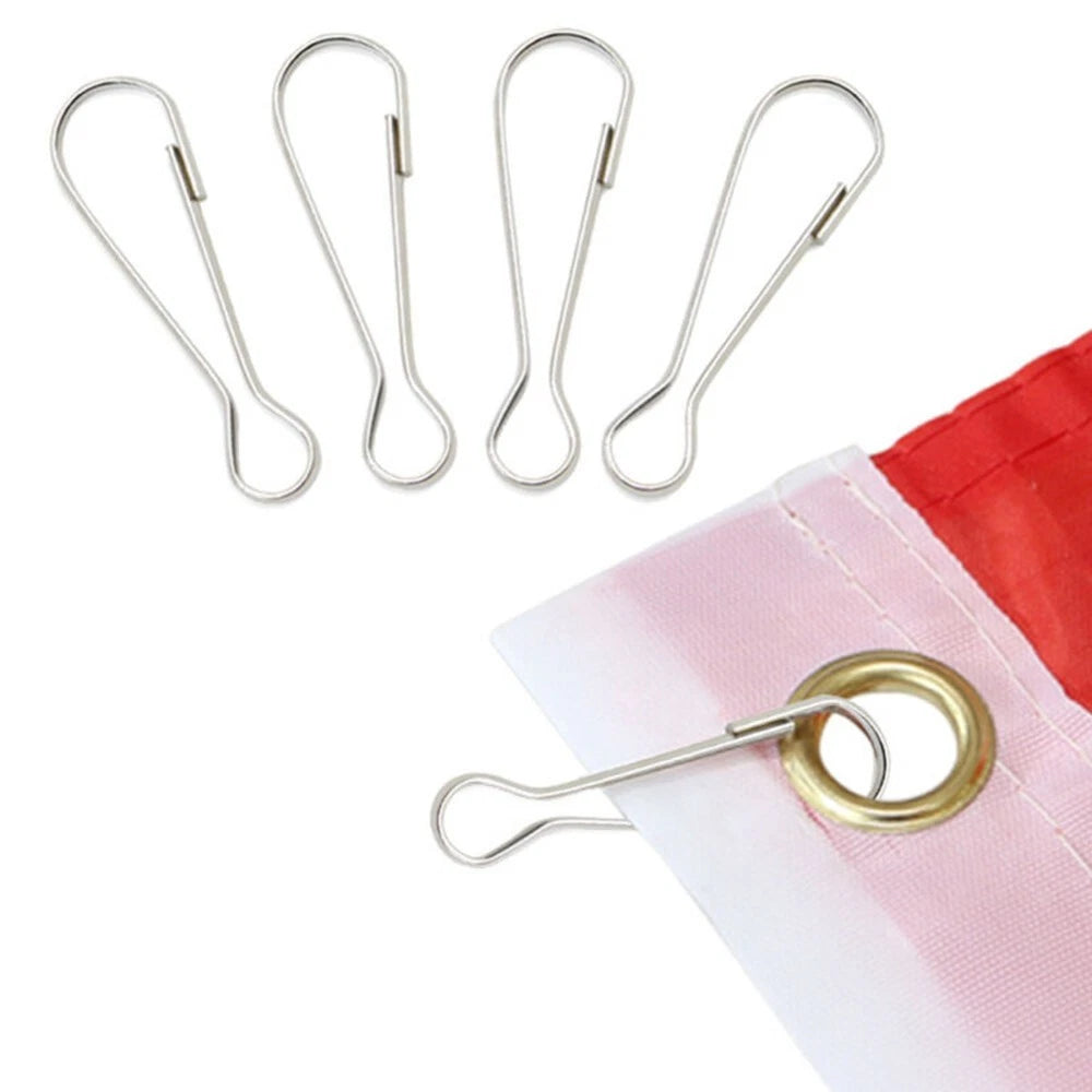 10pcs Stainless Steel Flag Pole Clips for Flagpole Attachment
