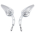 Chrome Raindrop Side Mirrors for Harley Iron 883 1200 Custom Roadster (2009–2023)
