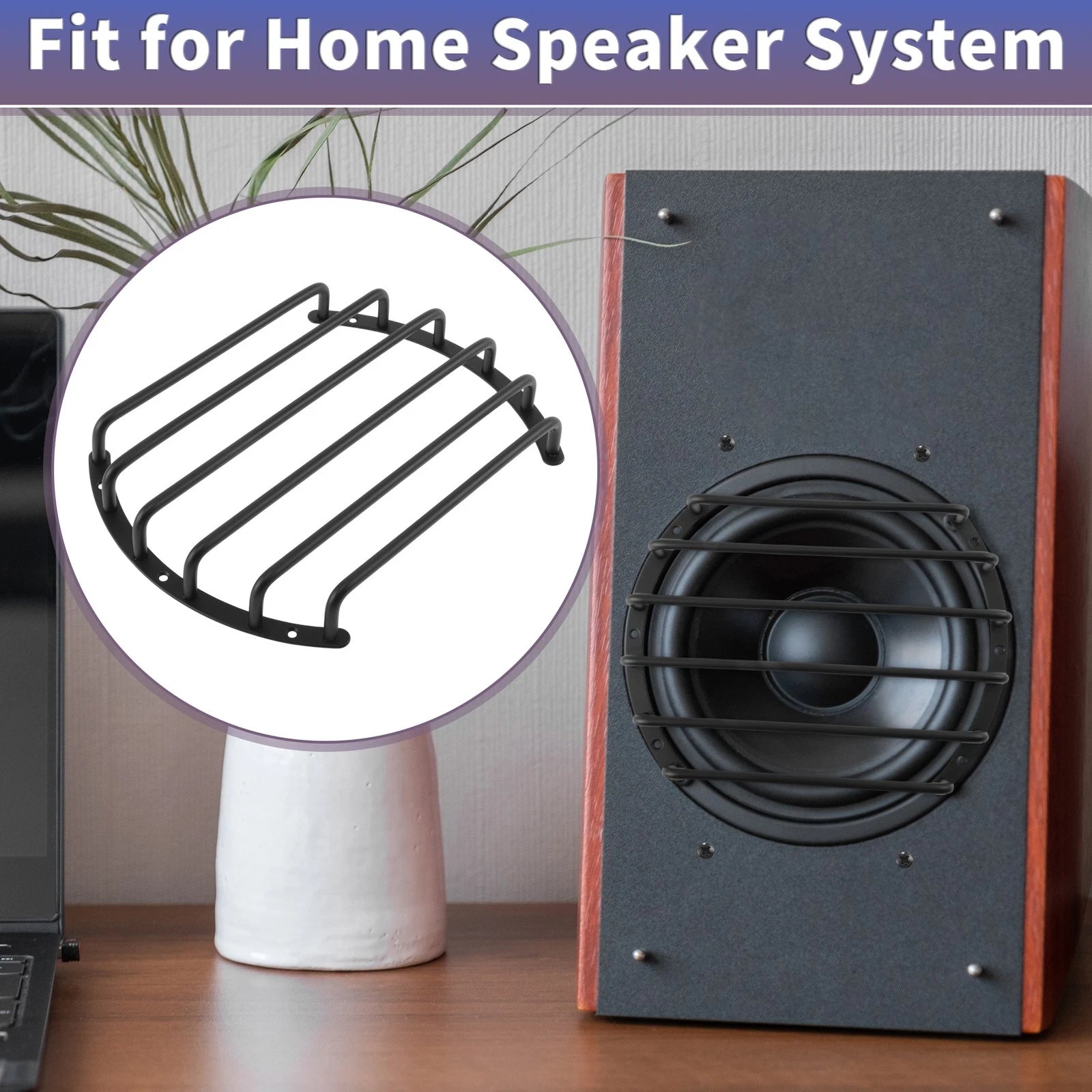 8" Speaker Grill Covers for Universal Fit (1pc) - Black