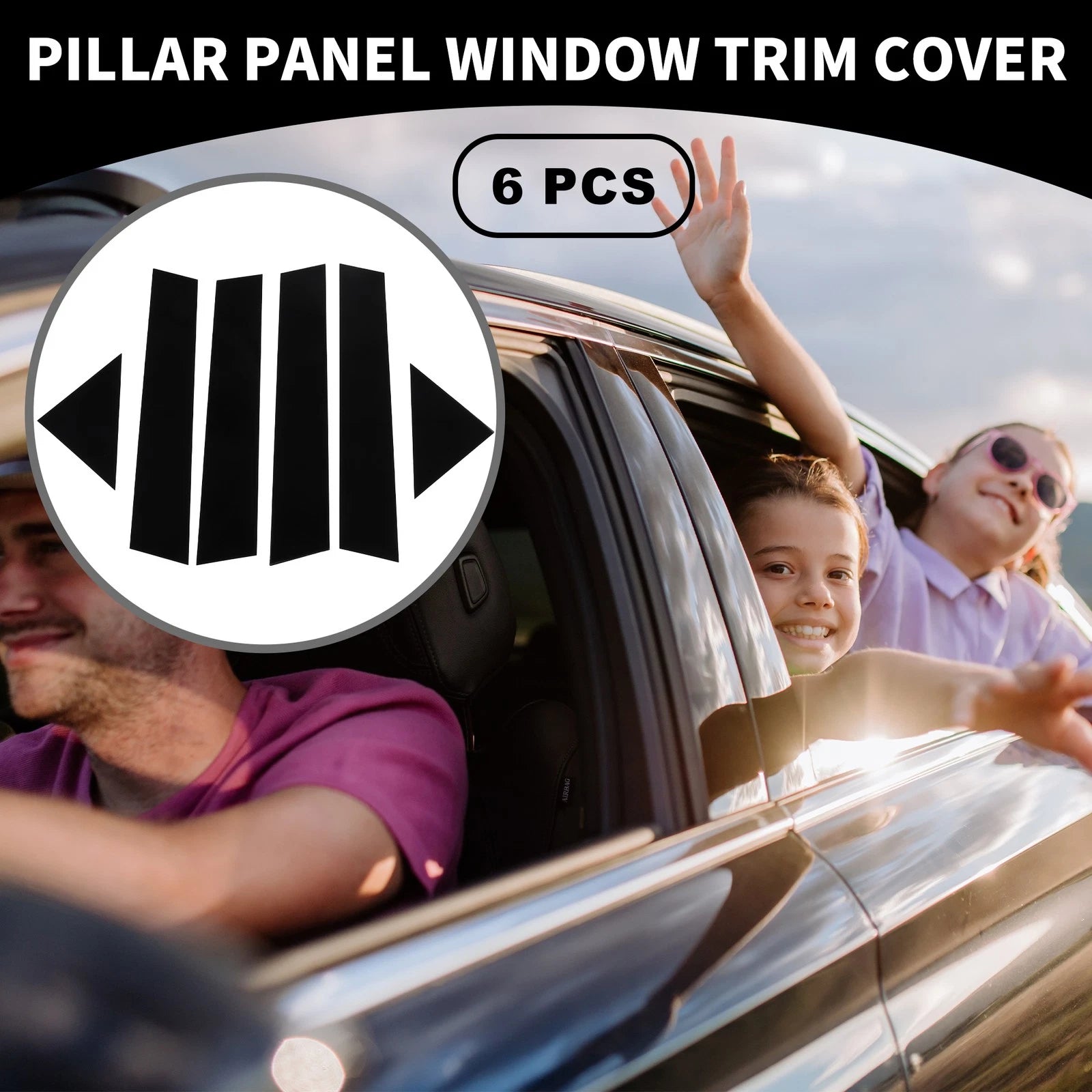 6pcs Pillar Window Trim Cover Replacement for Chrysler 300 300C (2005–2010)