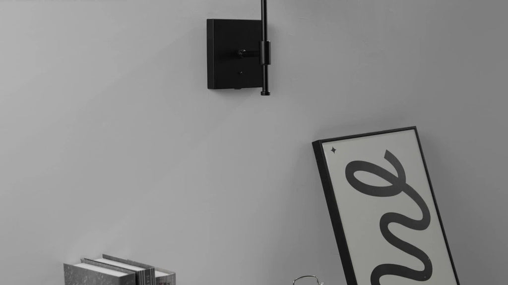 LED Wireless Wall Sconce Lamp Rechargeable Glass Black