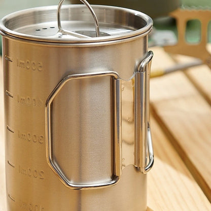 304 SS Travel Mug 500ml with Secure Lid and Internal Scale