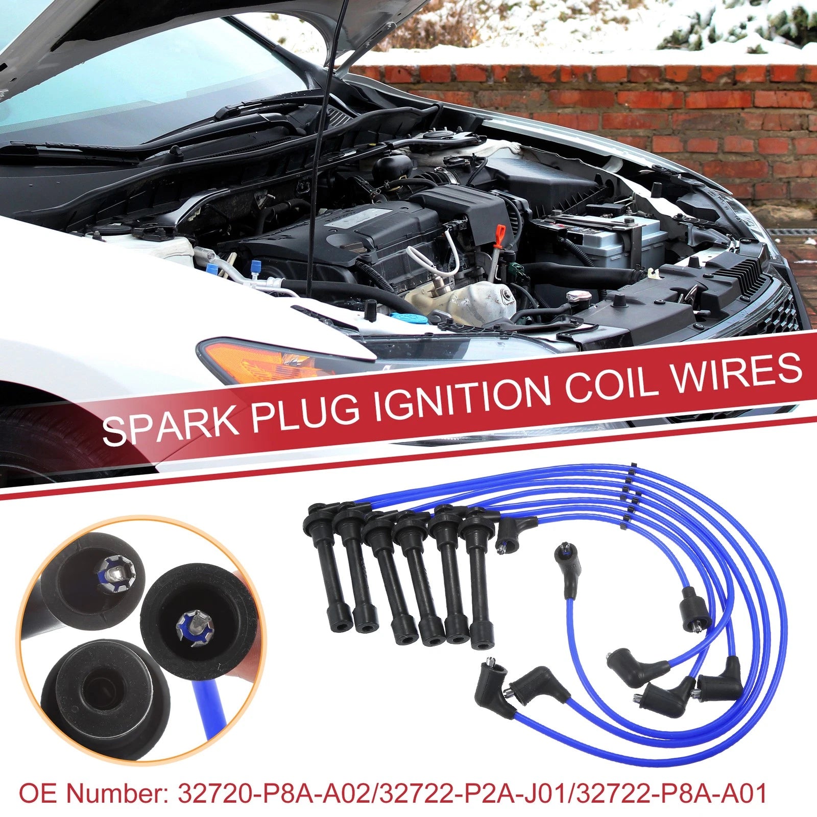 Ignition Coil Spark Plug Wire Set for Honda Accord SOHC (2008–2012)