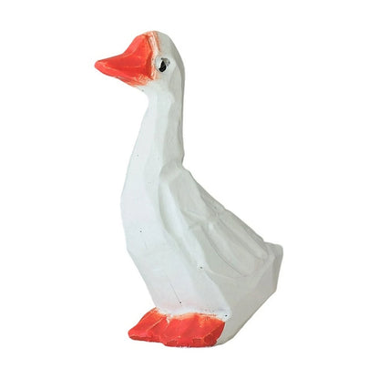 Handmade White Resin Goose Statue for Home Decor Display