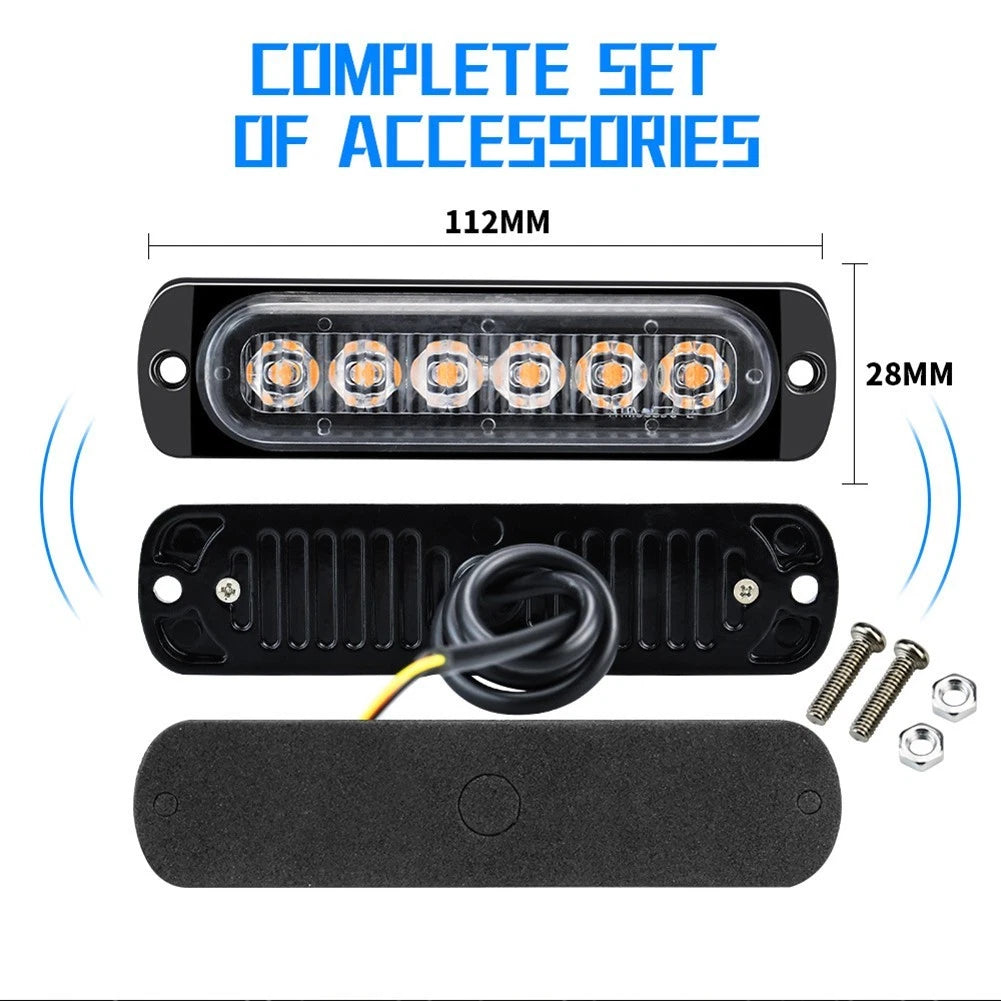 6 LED Strobe Light Bar for Surface Mounting (Cars, Trucks)