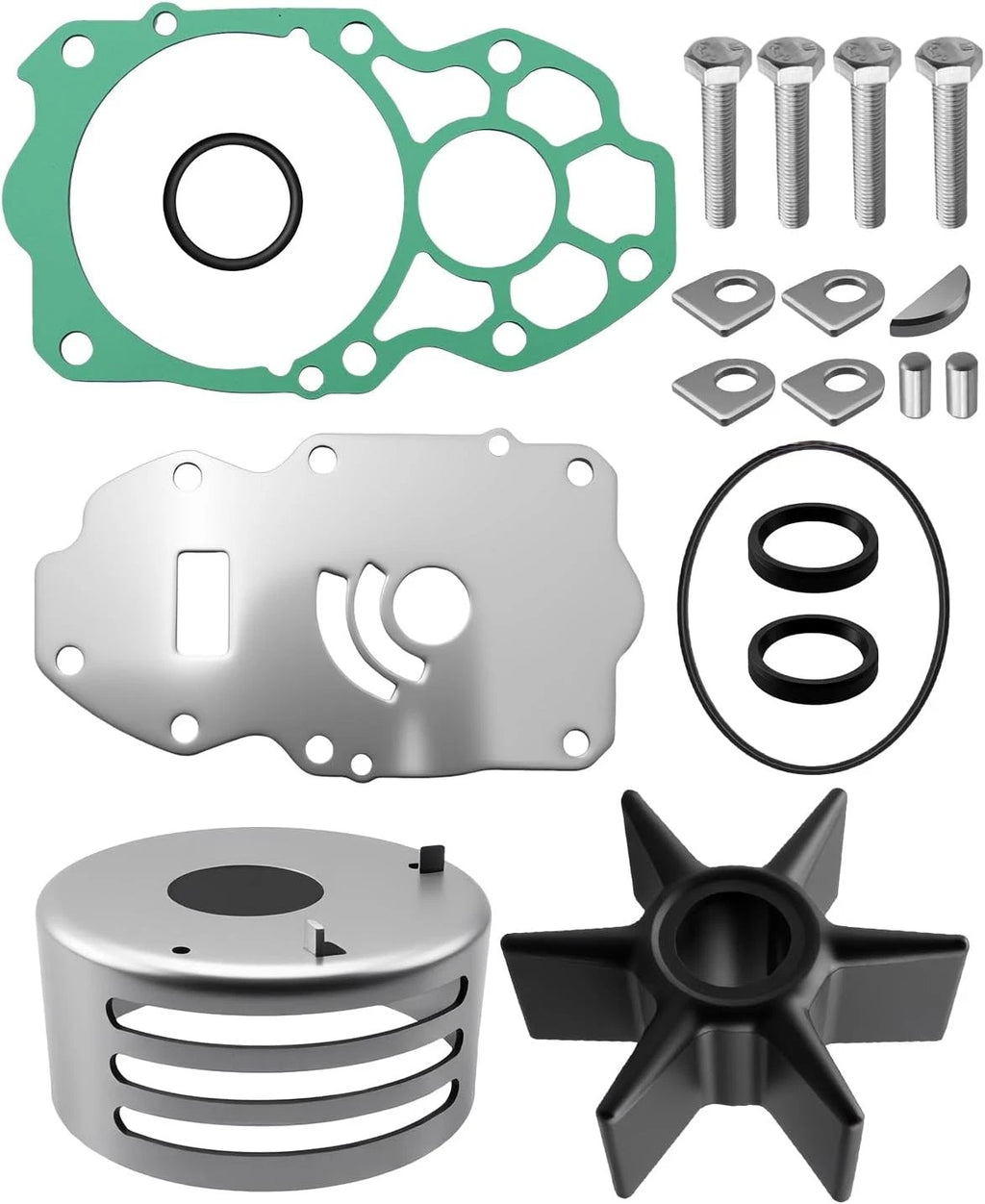 Water Pump Repair Kit for Yamaha F225 F250 F300 (2000–2023) 6CE-W0078-02 6CE-W0078-00