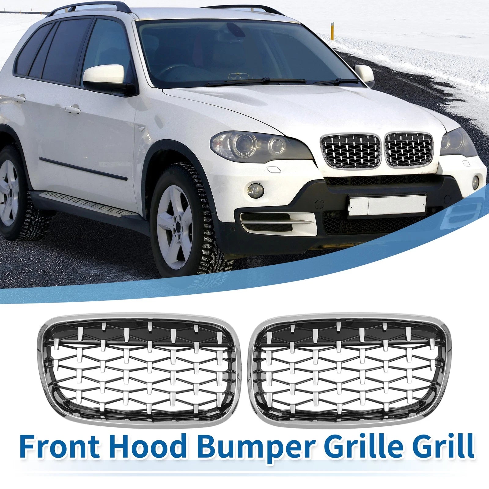 Front Hood Bumper Grille Grill Replacement for BMW X5 X6 (2014–2018)