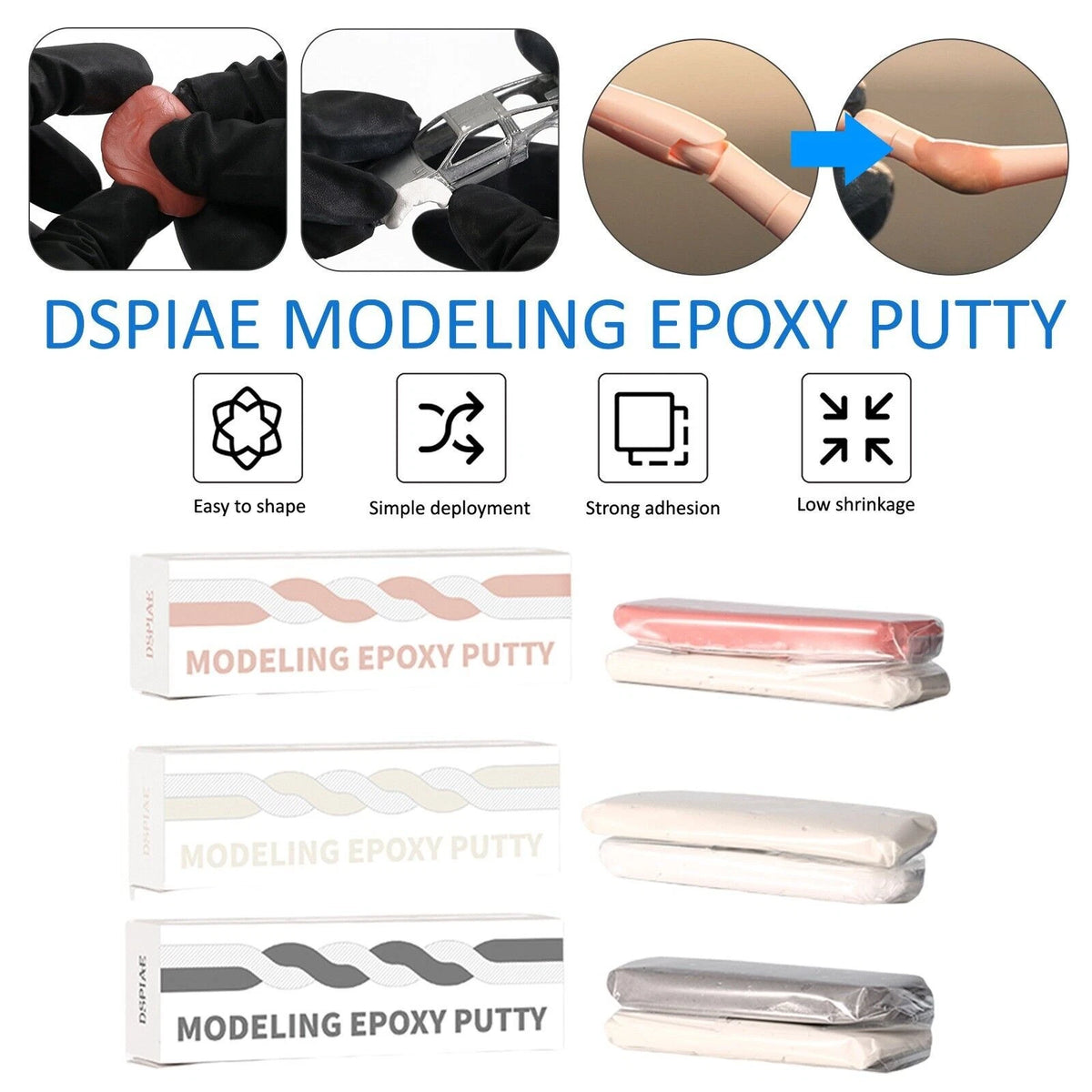 Epoxy Putty for DSPIAE Milliput Standard White Gray Skin