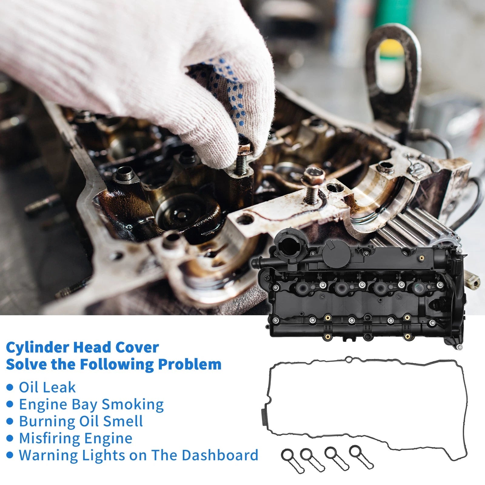 Front Engine Valve Cover Replacement with Gasket for BMW X3 2008–2010