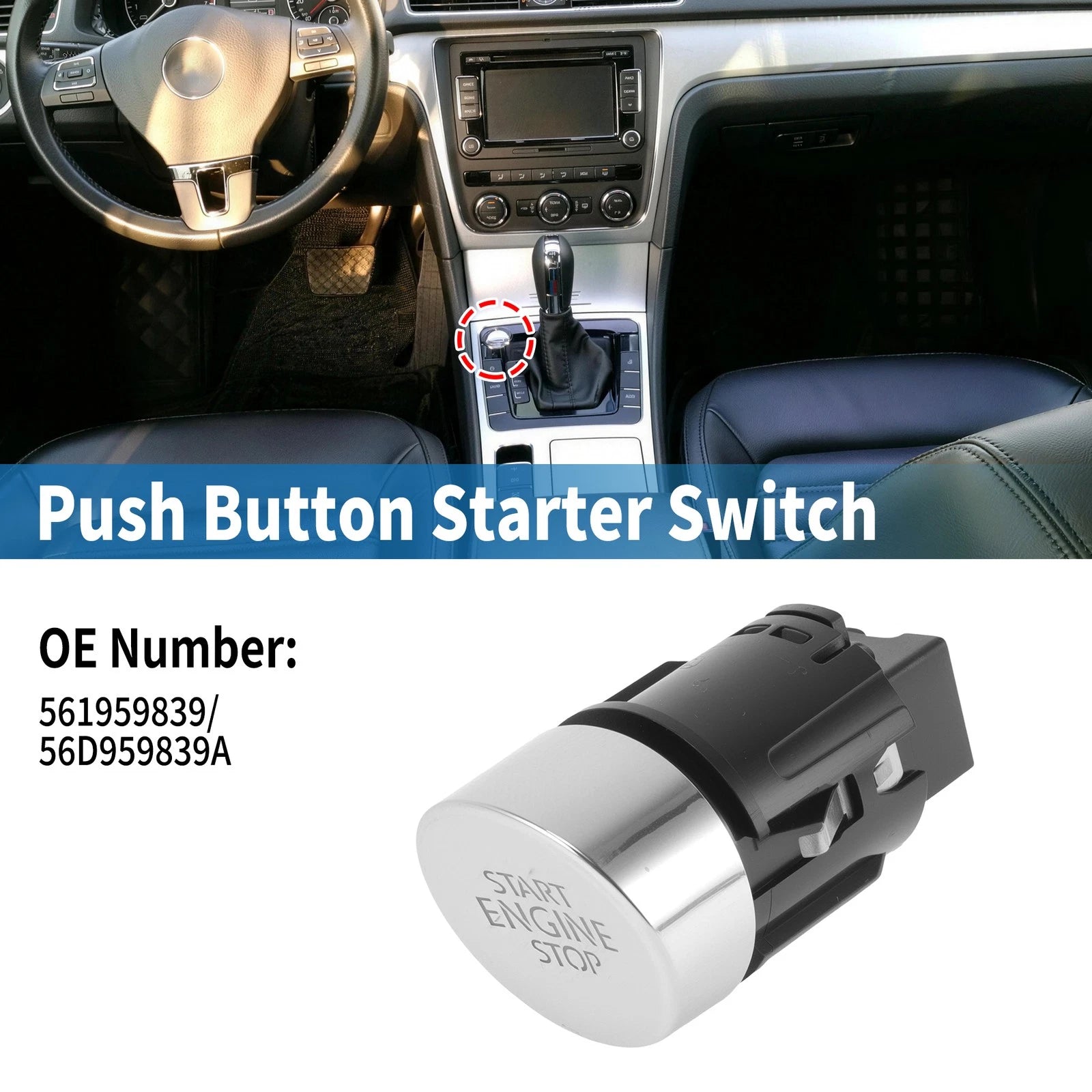Keyless Engine Ignition Starter Switch for Volkswagen Passat (2010–2015) No.561959839