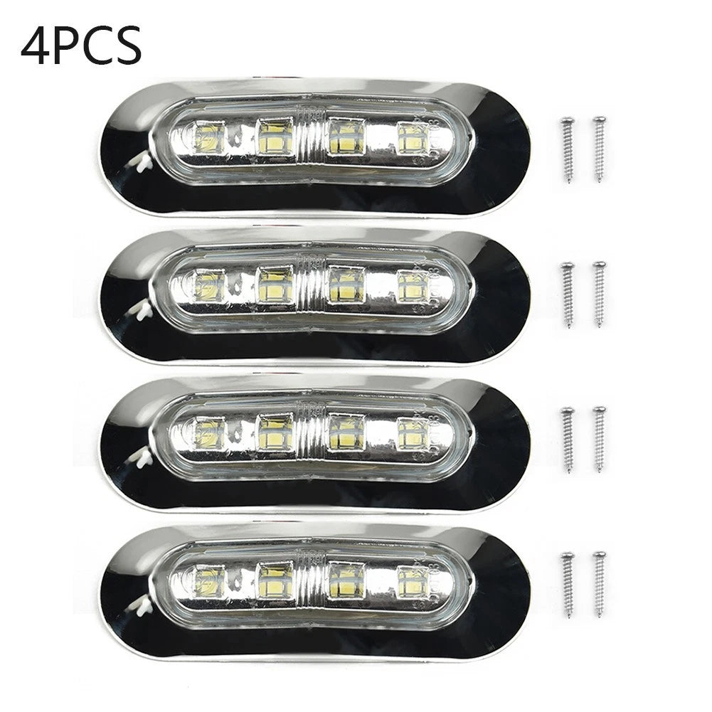 Pack of 4 LED Courtesy Lights for Marine Boat (12V 24V)