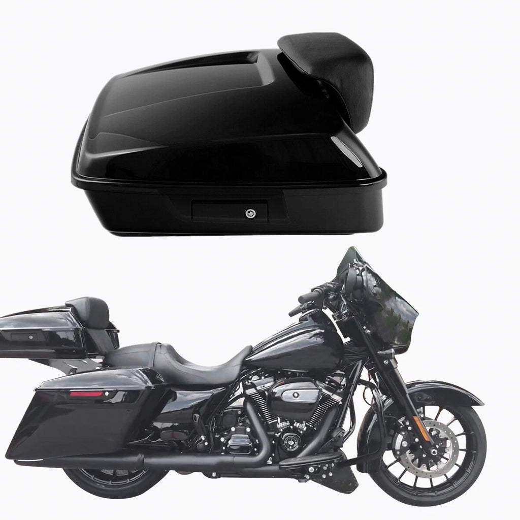 Black Chopped Trunk Latch Backrest Pad for Harley Touring (2014–2026)