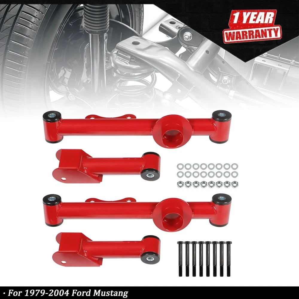 Set of 4 Rear Upper & Lower Tubular Control Arms for Mustang (1979–2004)