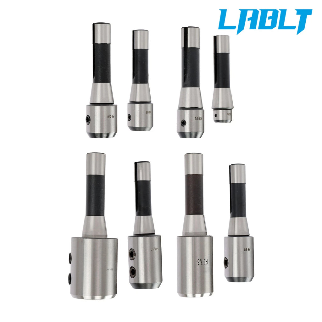 8Pcs R8 End Mill Tool Holder Set 3/16-1-1/4" for Milling Machine
