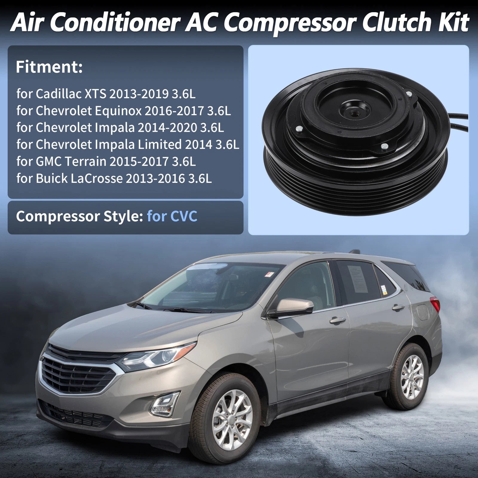Air Conditioner AC Compressor Clutch for Chevrolet Equinox GMC Terrain (2010–2017)