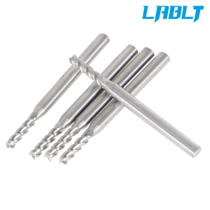 5 Pcs Carbide End Mill 3/32" 4 Flute 3/8" LOC for Automotive Applications