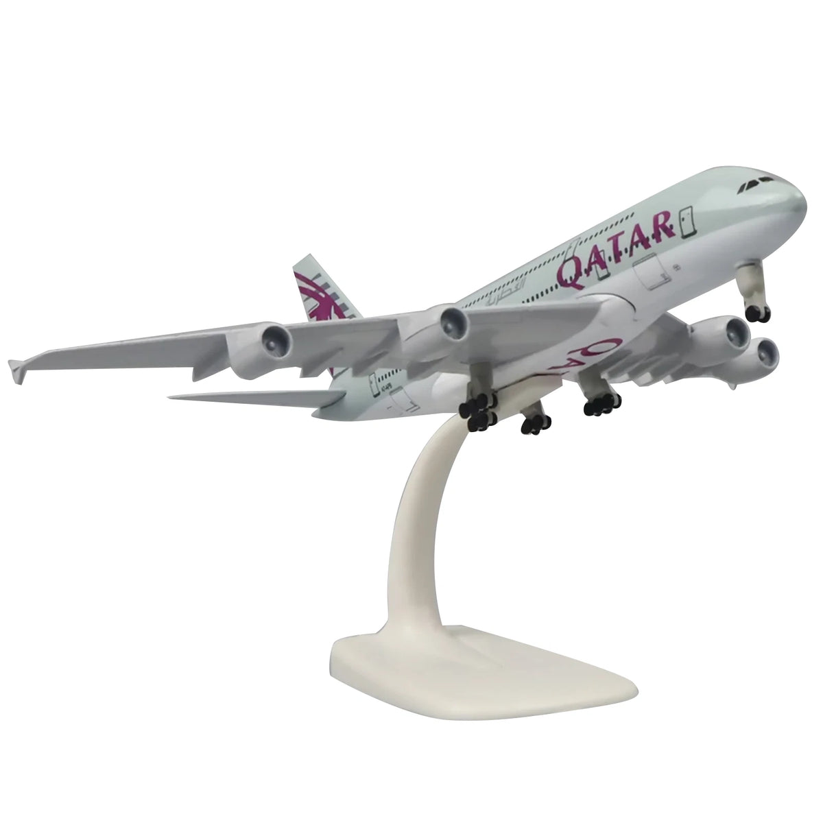 20cm Alloy Qatar A380 Aircraft Model Plane Static Display (1/400 Scale)