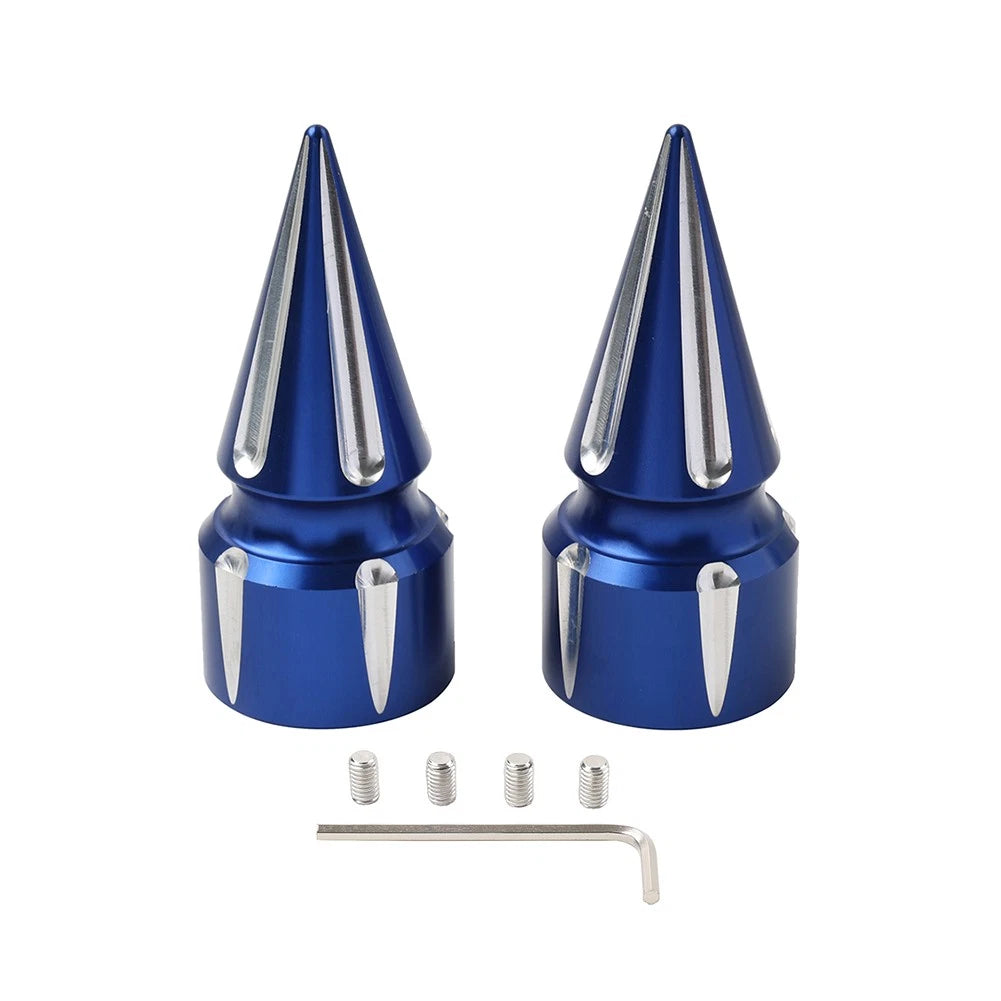 Front Axle Cap Nut Cover 3.6" Blue for Harley Softail (2007–Present)