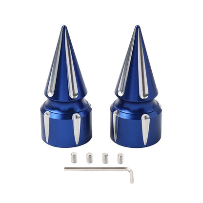 Front Axle Cap Nut Cover 3.6" Blue for Harley Softail (2007–Present)