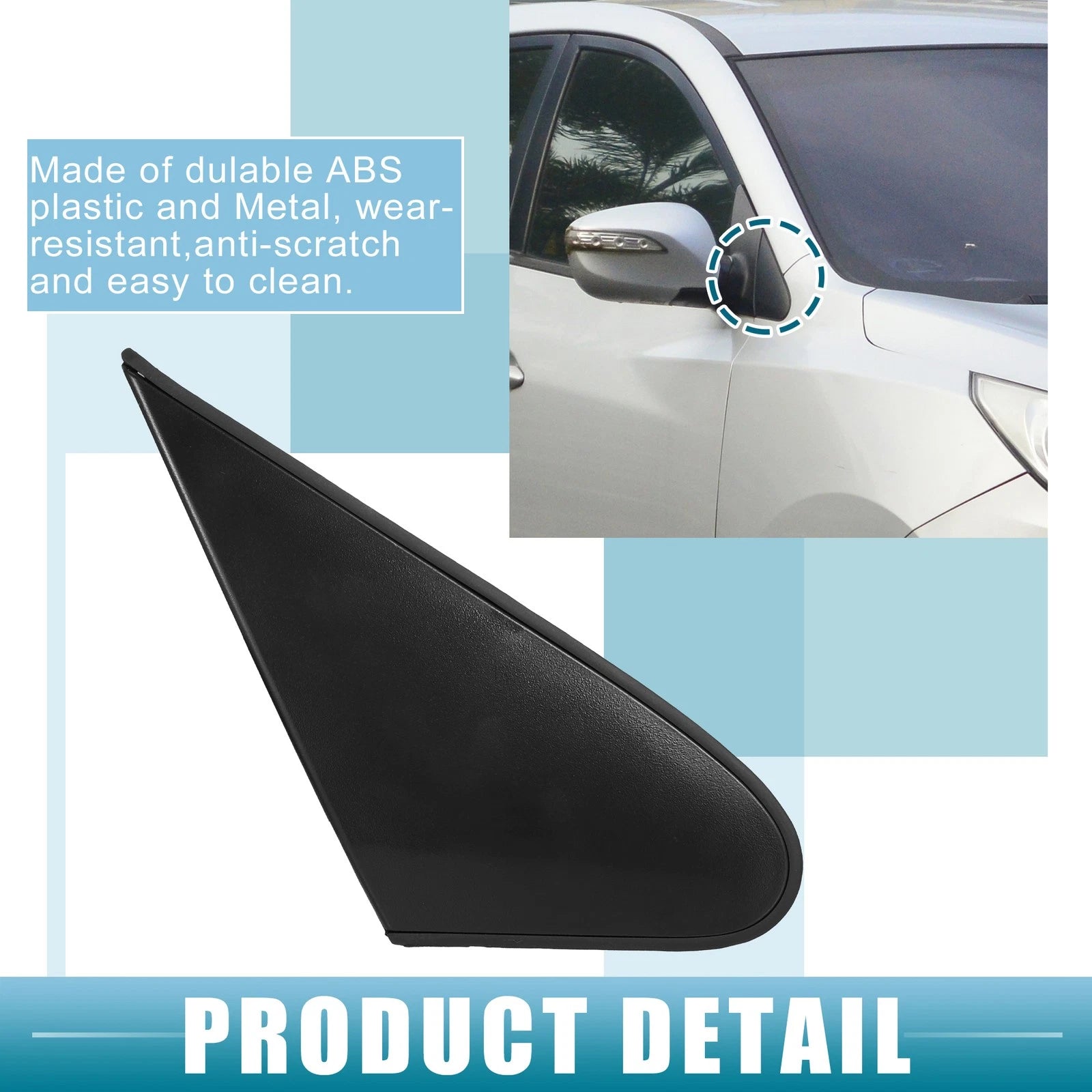 Right Mirror Corner Fender Triangle Cover Replacement for Hyundai Tucson (2010–2023)