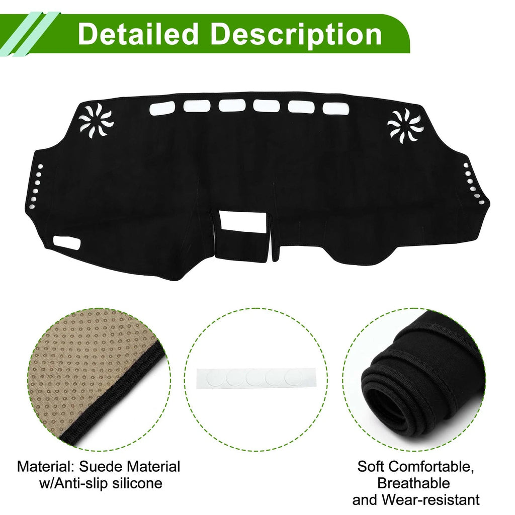 Dashboard Cover Mat for Toyota Wish (2010–2018) Sun Protector Black