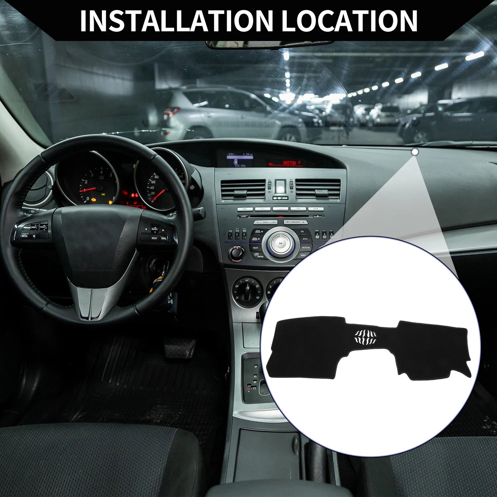 Dashboard Cover Mat for Mazda CX-30 (2020–2024) Black Protector Pad
