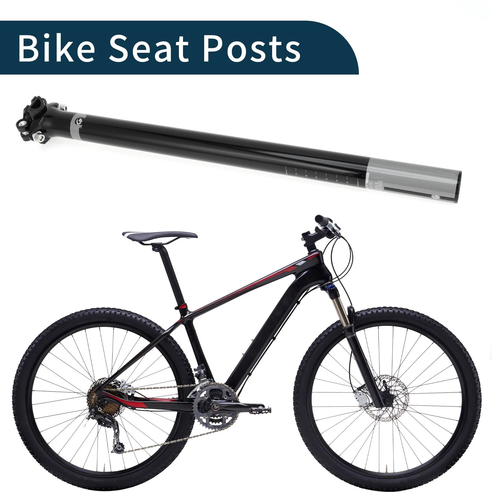 Seat Post Clamp Replacement Bike Seat Post 30.8x450mm for Universal Bikes (—)