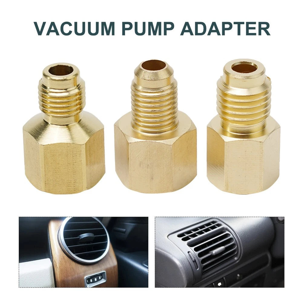 3X Brass Vacuum Pump Adapter for Straight System 1/4 3/8 In
