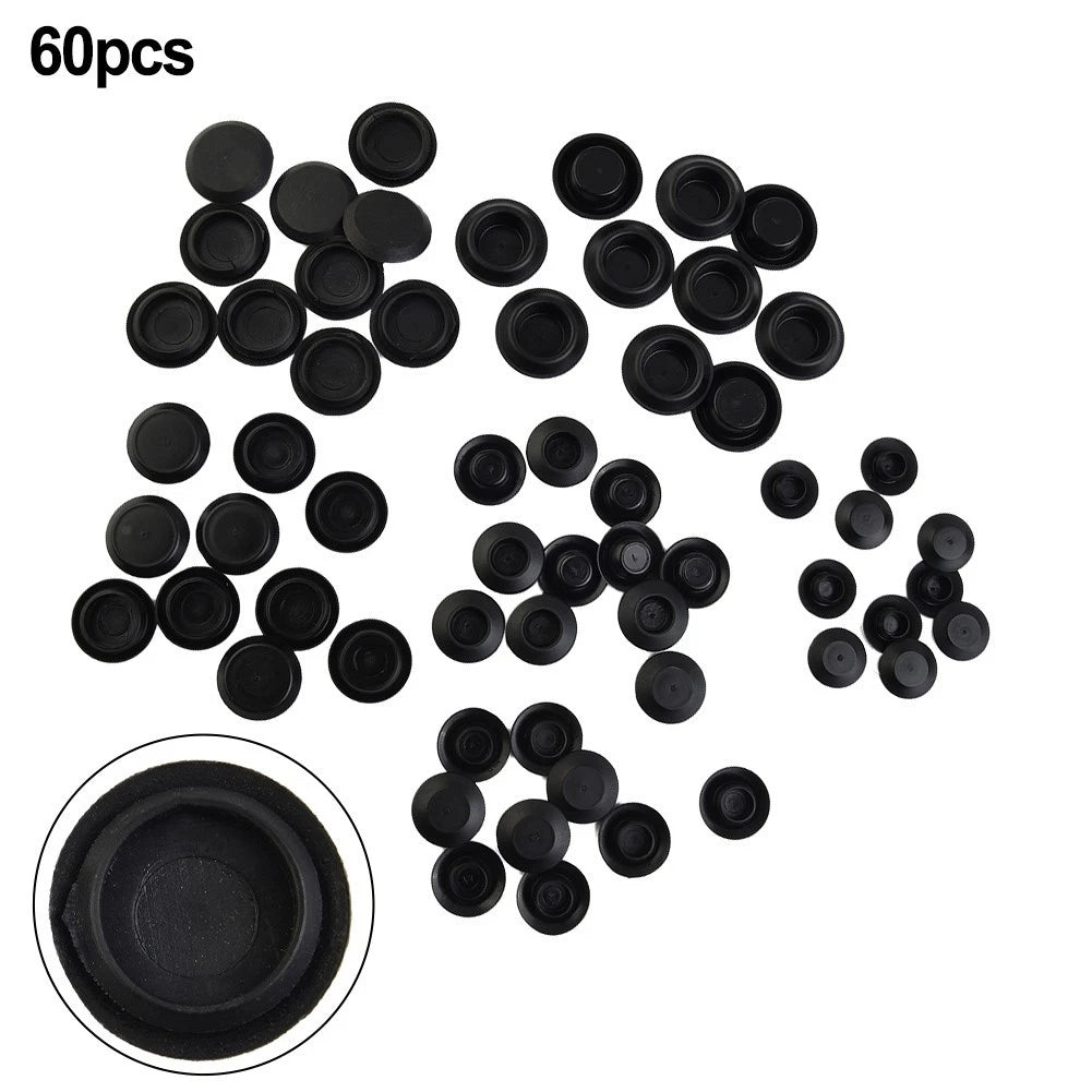 60 Piece Auto Body Plastic Hole Kit for Flush Mount Applications