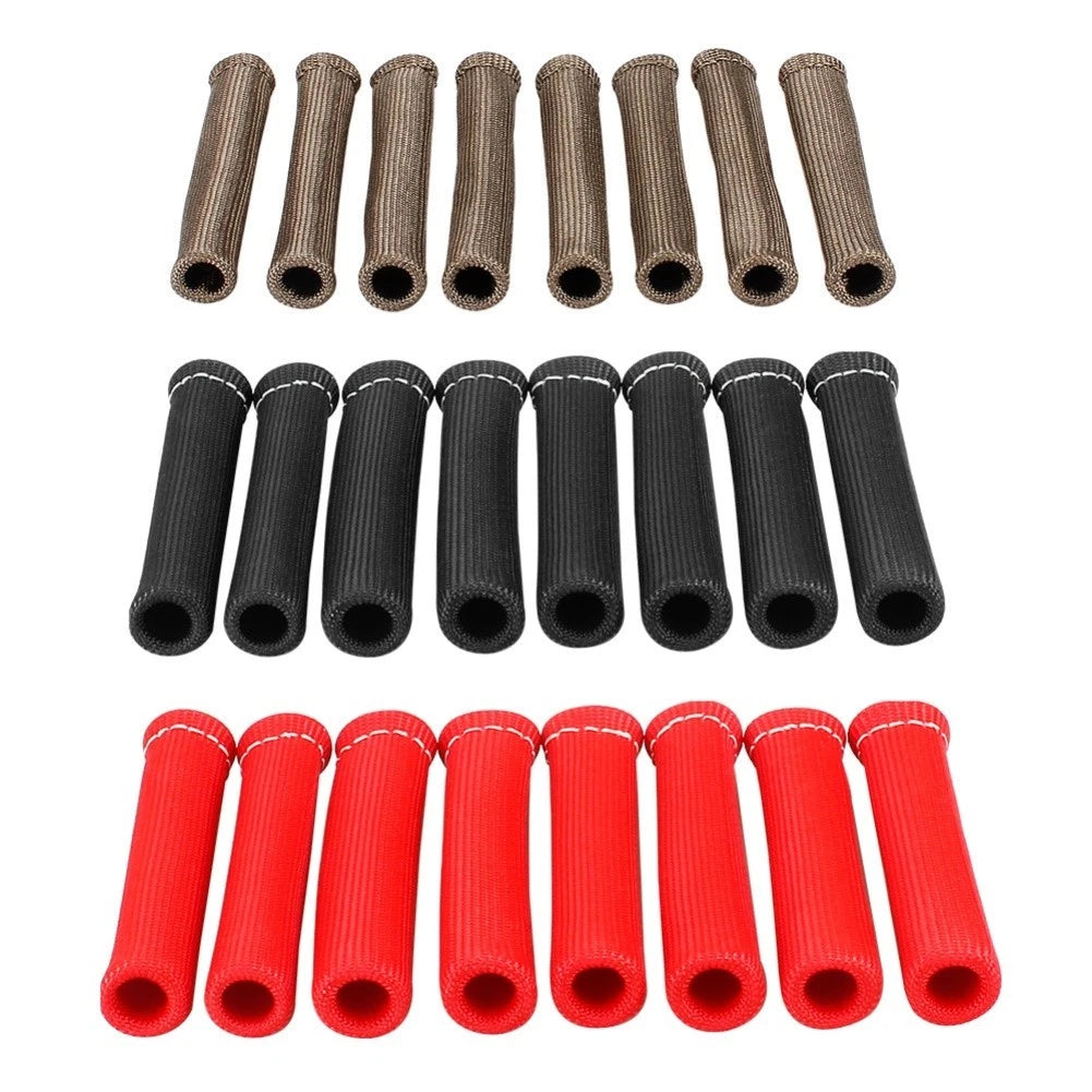 8 PCS Heat Shield Sleeve Spark Wire Protector Wrap for Universal (2500 Degree)