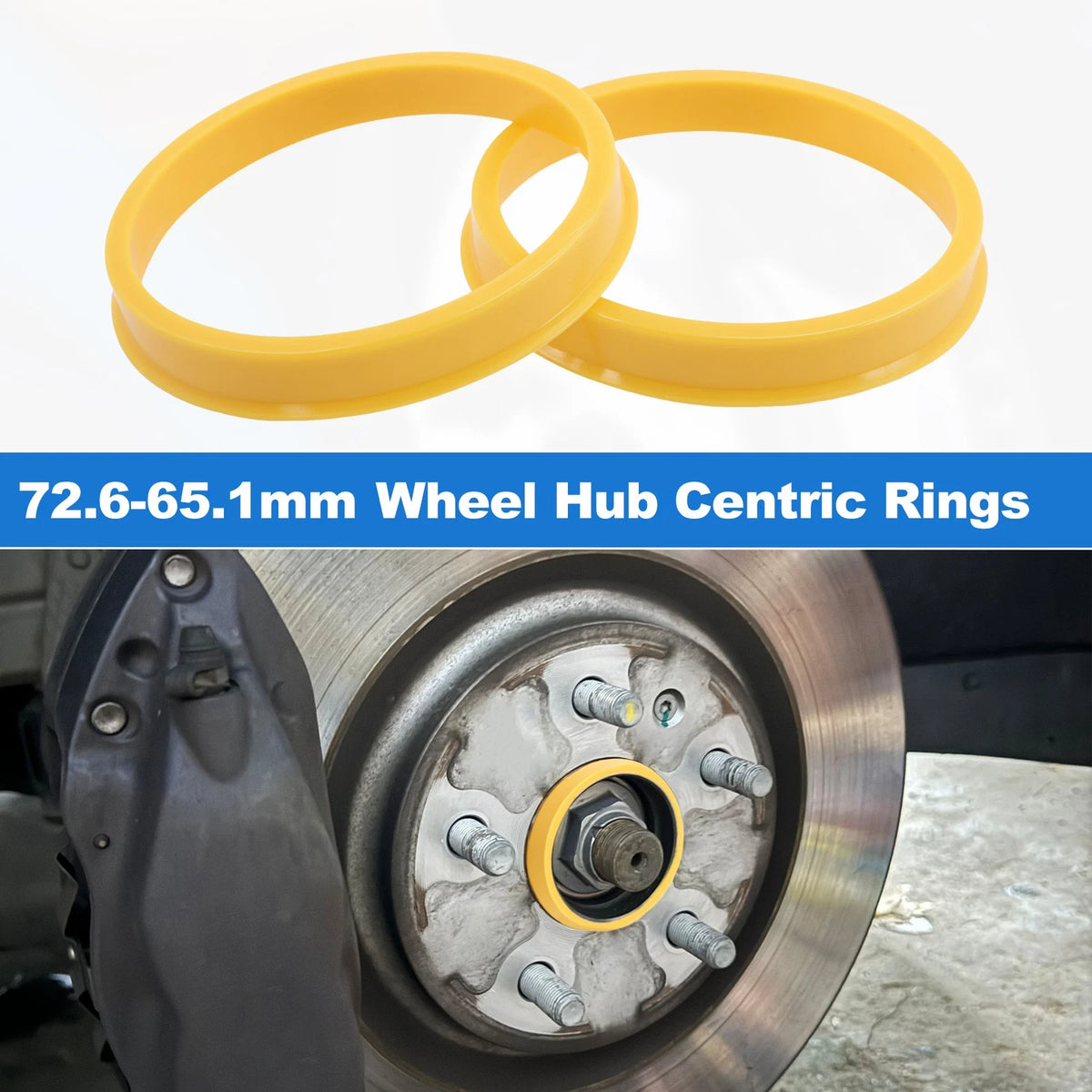Set of 4 Hub Centric Rings OD 72.6mm ID 65.1mm for Car