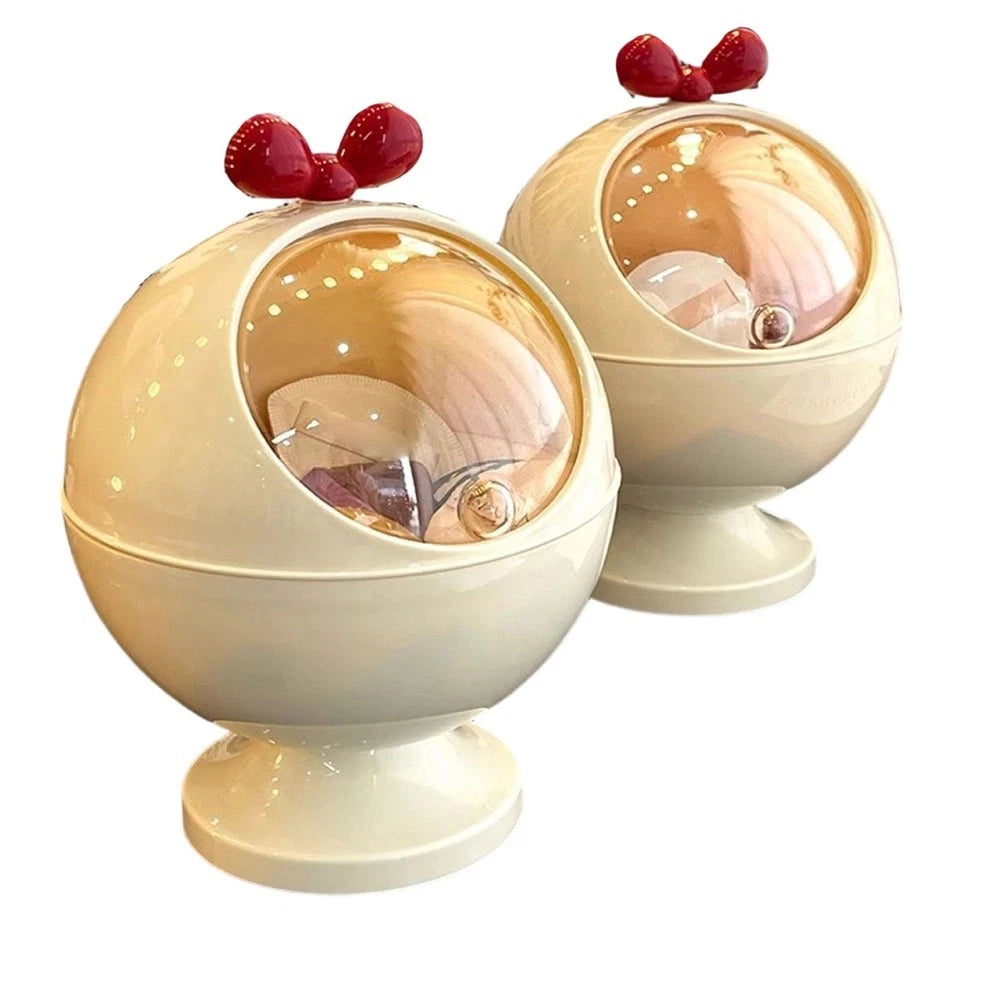 Clear Roll Top Lid Spherical Candy Bowl Kitchen Food Storage Container