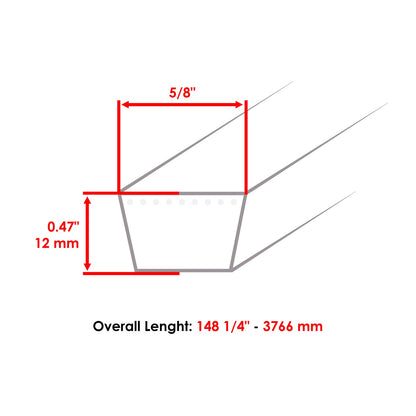 Aramid V Belt Replacement for Scag Freedom Z SFZ48 SFZ52 (2000–2000)