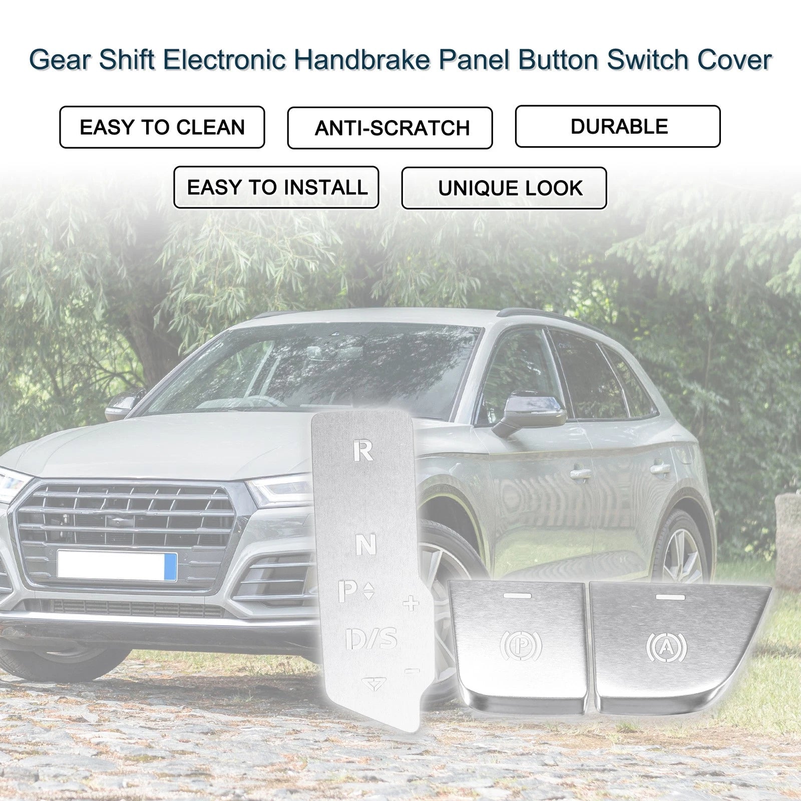 Gear Shift Handbrake Panel Button Switch Cover for Audi Q5 (2018–2022)