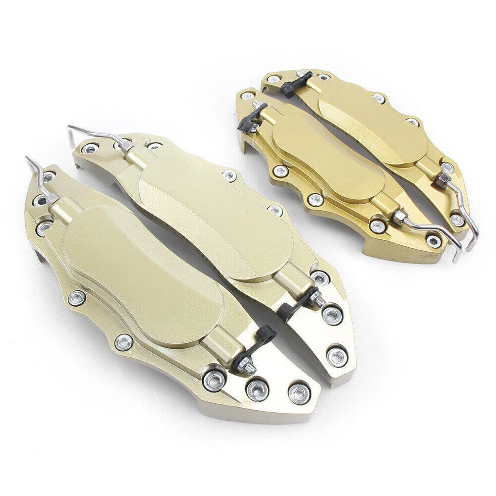 Set of 4 Auto Disc Brake Caliper Covers for Universal Fit 14"-17" Gold Metal