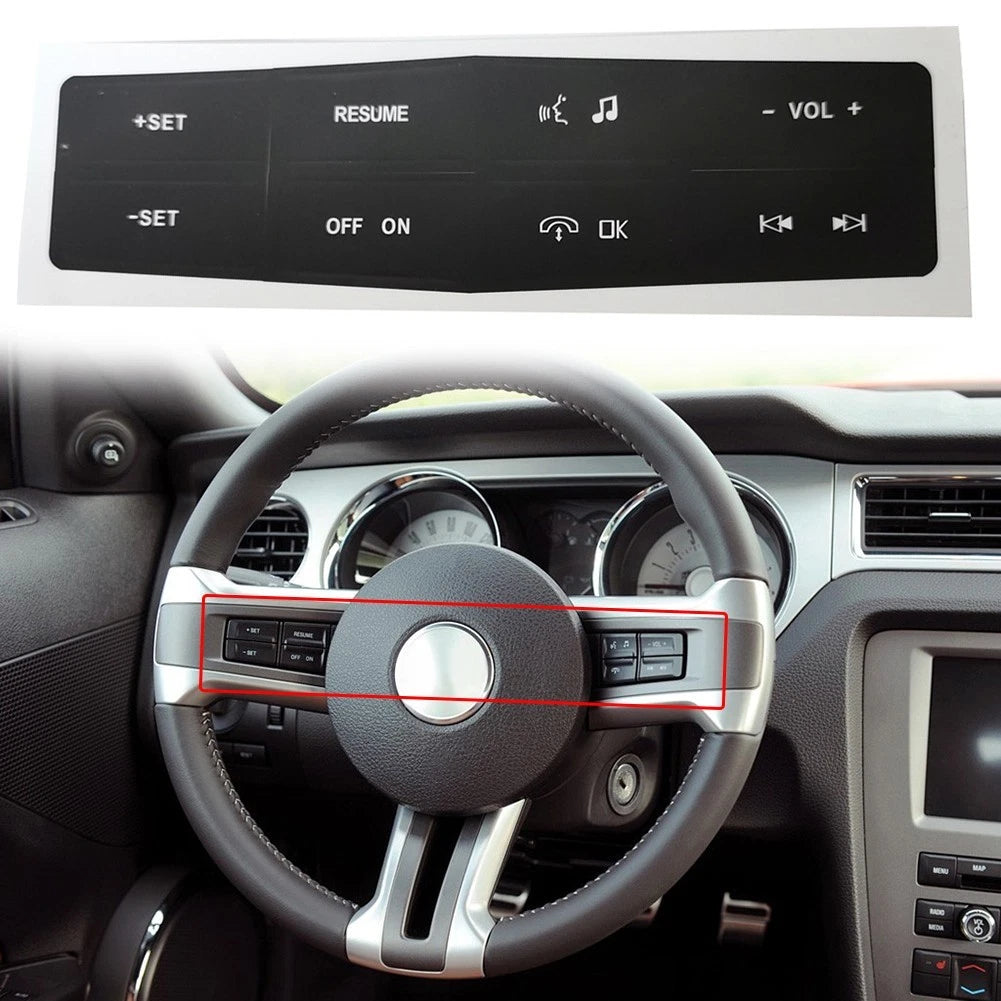 Steering Wheel Control Button Repair Decals for Ford Mustang (2010–2012)