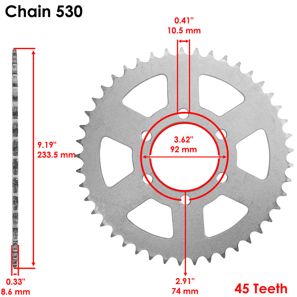 Wheel Chain Sprocket Rear Replacement for Yamaha XJ550 Maxim (1981–1983)