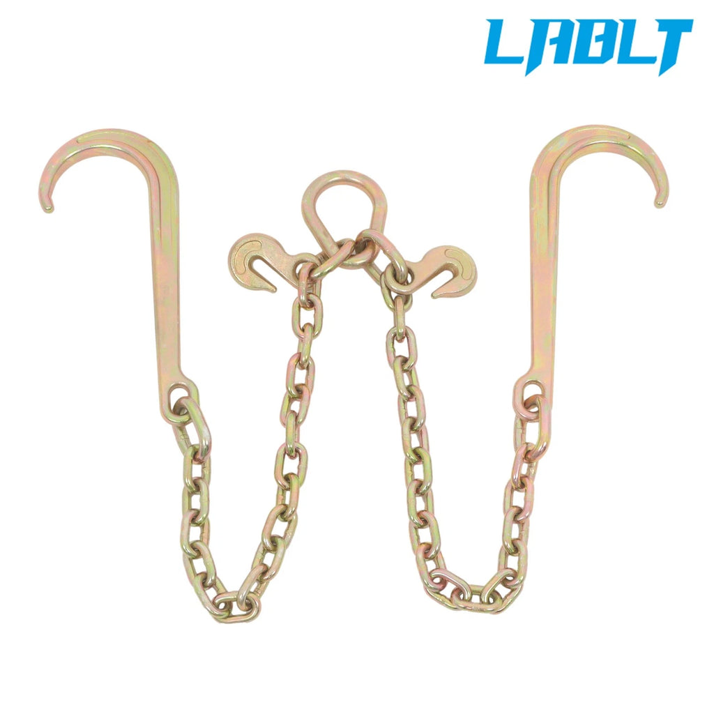 2X Double Limb Hook Chain for G80 Load 7100lbs (15 inch J Hooks)