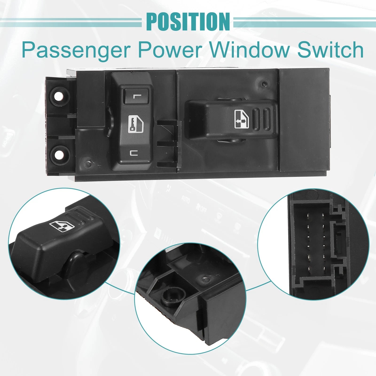 Passenger Power Window Switch Replacement for Chevy Silverado 1500 2500 (2000–2002)