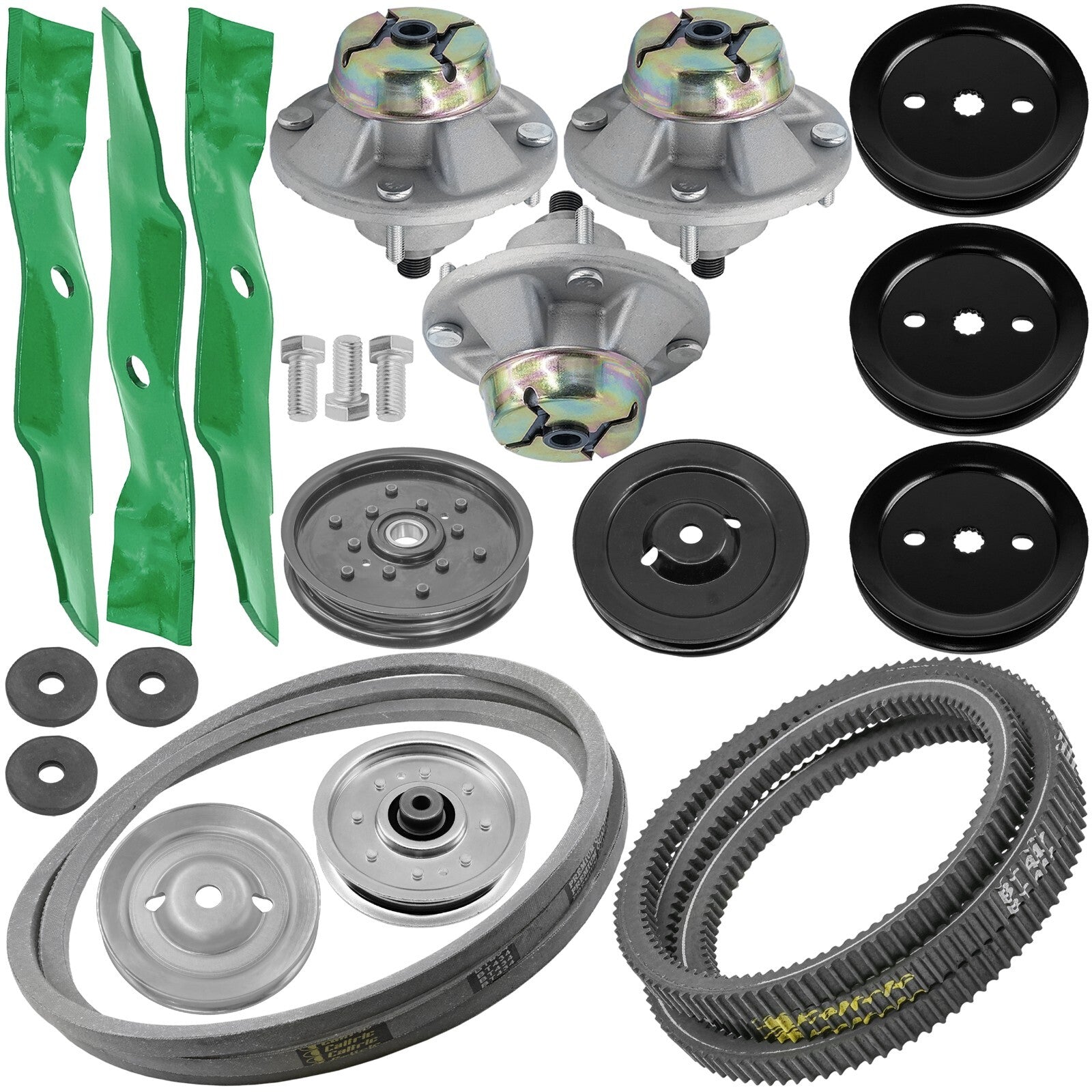 Deck Spindle with Pulley and Belt Replacement for John Deere X324 (2016–2018)