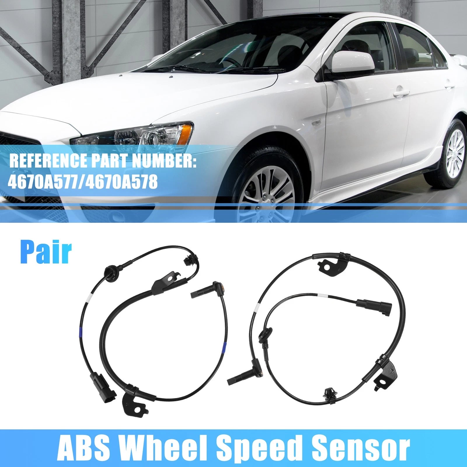 ABS Wheel Speed Sensor Pair Front Left Right Replacement for Mitsubishi (2000–2019)