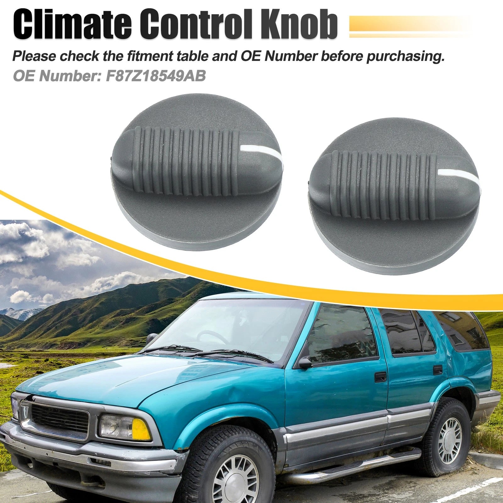 Climate Control Knob Replacement for GMC Sonoma for Chevrolet 1995–1997