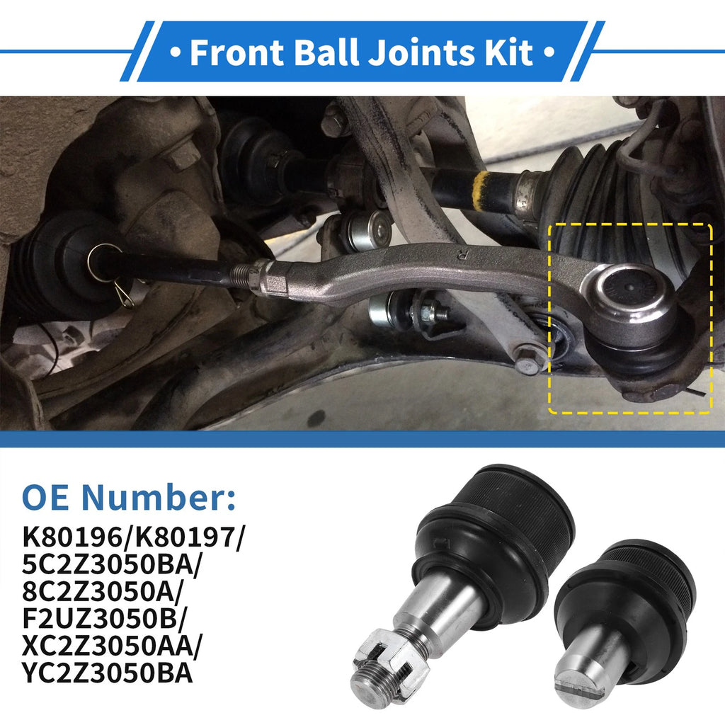 Ball Joint Kit Front Upper Lower 4 Pcs for Ford E-150 (2007–2014)