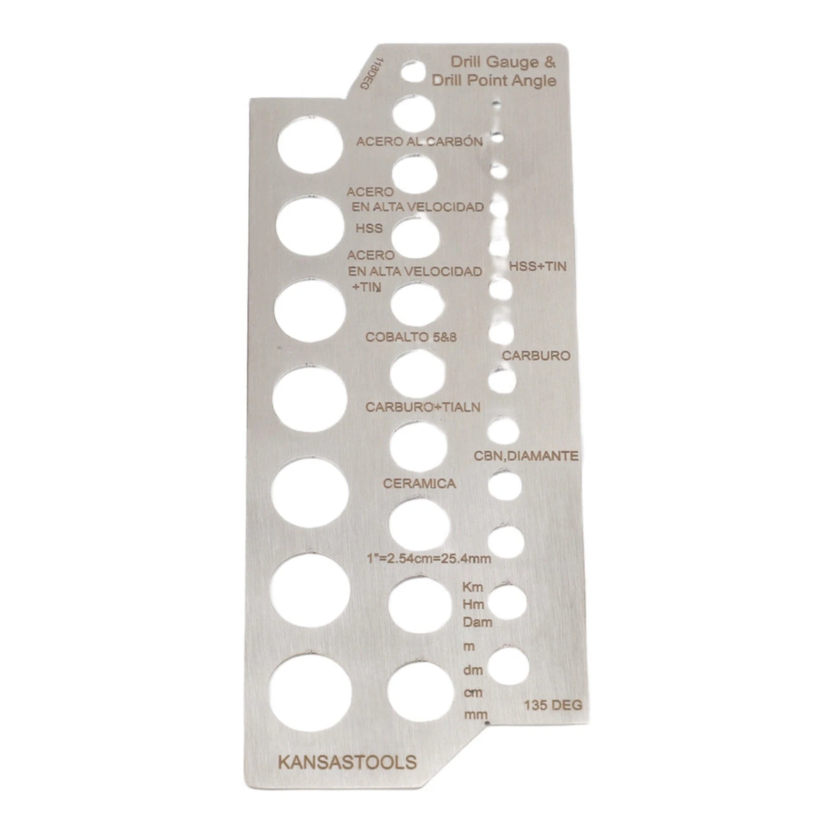 Stainless Steel Drill Gauge 30 Hole for Metric & Imperial Sizes