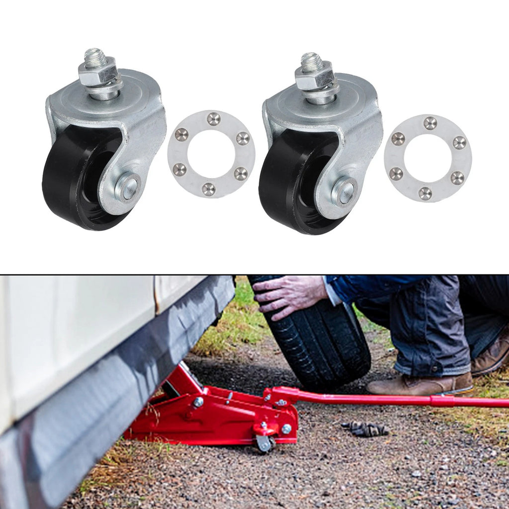 Set of 2 Swivel Castor Wheels for Garage and Workshop Tasks